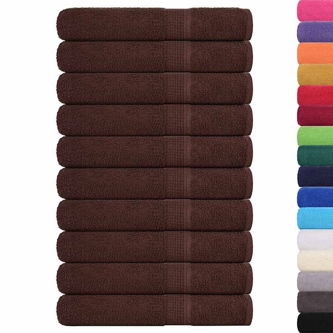 vidaXL - Handdoeken - FROGN - 10 - st - 100x200 - cm - 360 - g/m² - bruin
