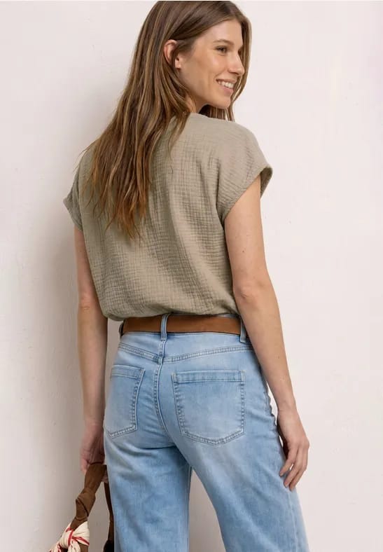 Blouse shirt van mousseline