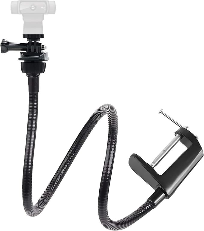 Verstelbare Webcam Stand met 66 cm Flexibele Hals en Bureau Klem voor Diverse Camera's en Streaming