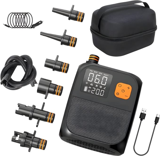 Draagbare Elektrische Luchtpomp - Voor Opblaasbare Boot en Paddle Surfplank - Inflator / Power Bank - 25 PSI