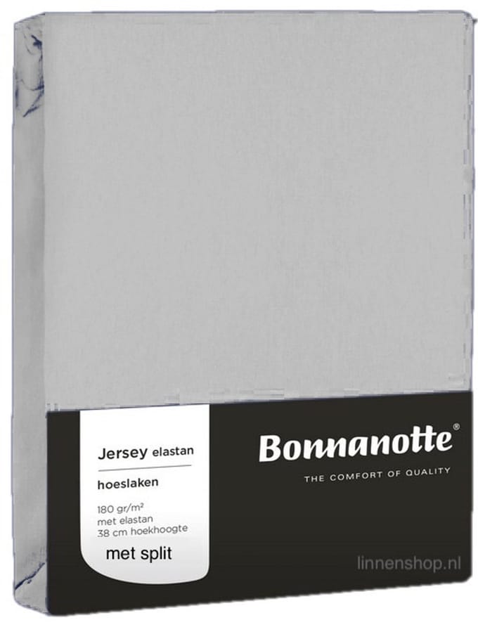 Bonnanotte Hoeslaken Split(topper) Jersey Elastan Licht Grijs 180/200x200/220