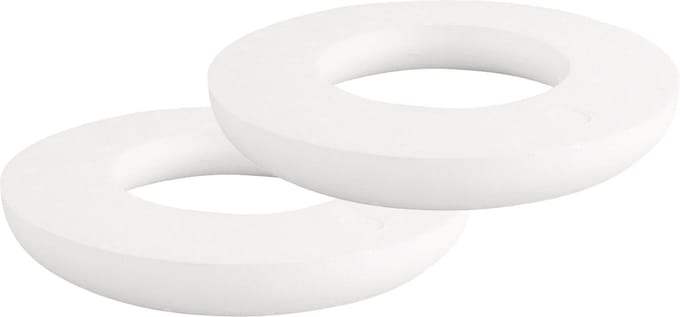 Rayher Piepschuim vorm/figuur vlakke/platte ring - 2x - wit - Dia 35 cm - Hobby materialen - Styrofor knutselen