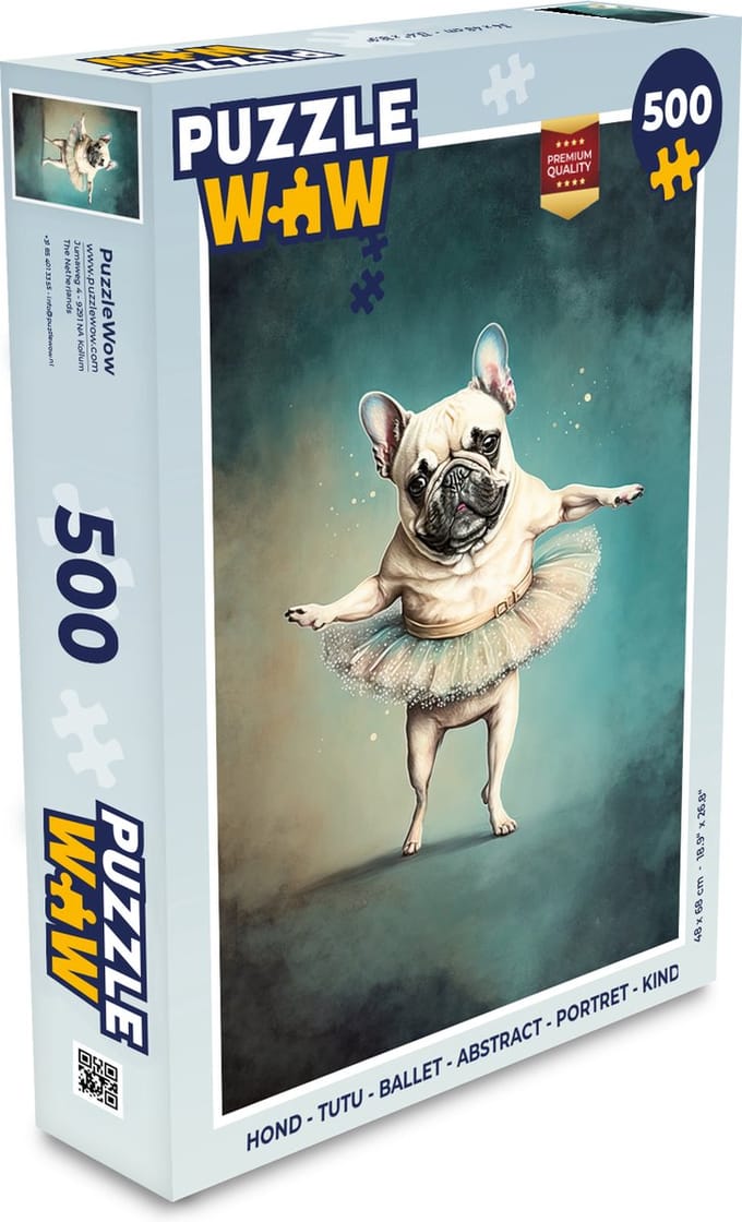 Puzzel Hond - Tutu - Ballet - Abstract - Portret - Kind - Legpuzzel - Puzzel 500 stukjes