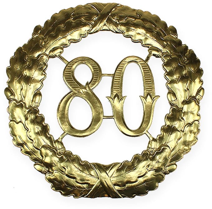 Jubileumnummer 80 in goud Ø40cm