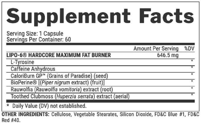 Nutrex LIPO-6 HARDCORE, 60 cap