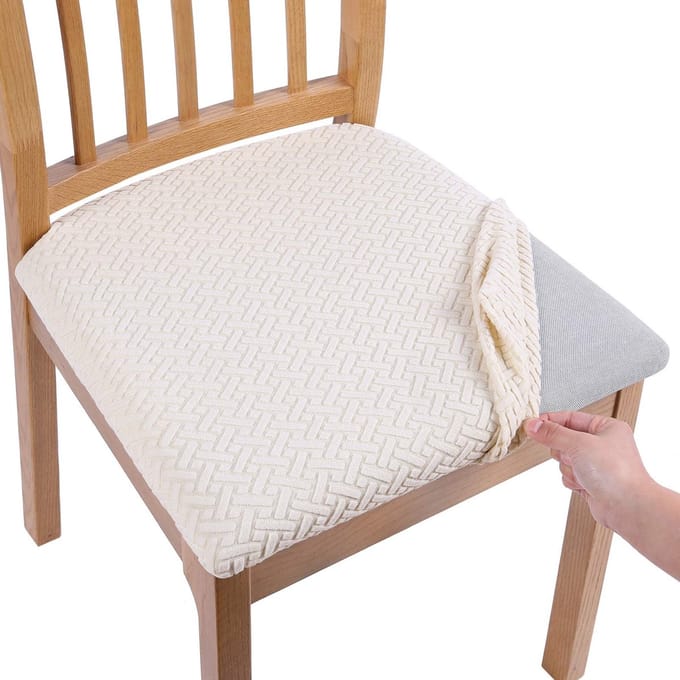 Stoelhoes Eetkamer, 2-deel set, stretch, afwasbaar, beige