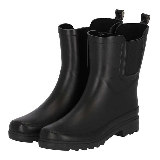 XQ - Regenlaarzen Dames - Chelsea - Zwart - Rubber