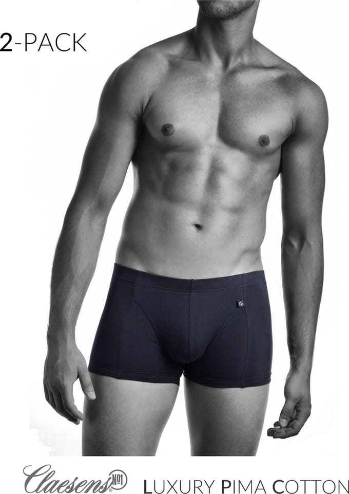 Claesen's® - Boxershort Medium Navy Pima 2-PackCLS 161-Navy-S