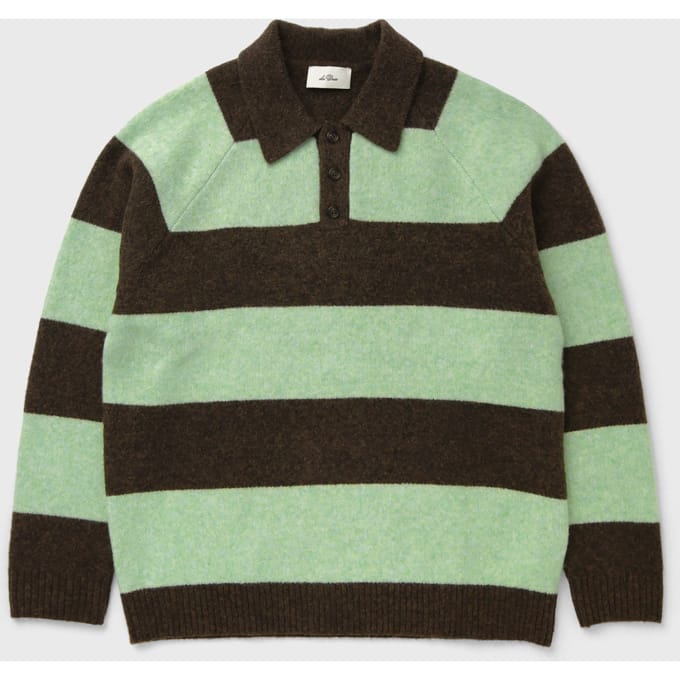Striped Melange Knitted Polo