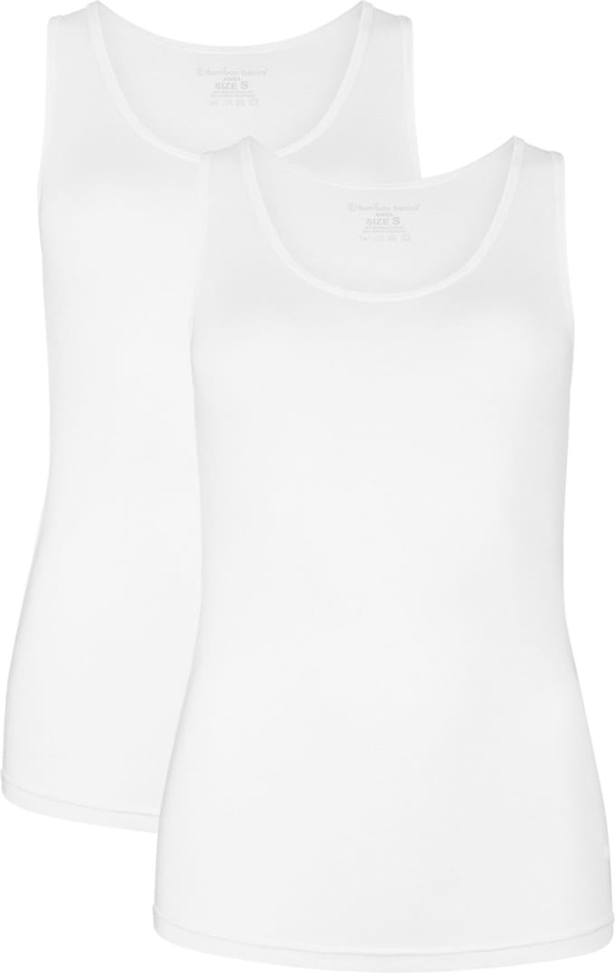 Comfortabel & Zijdezacht Bamboo Basics Long Fit Singlets Anna (2-pack) - Wit - S