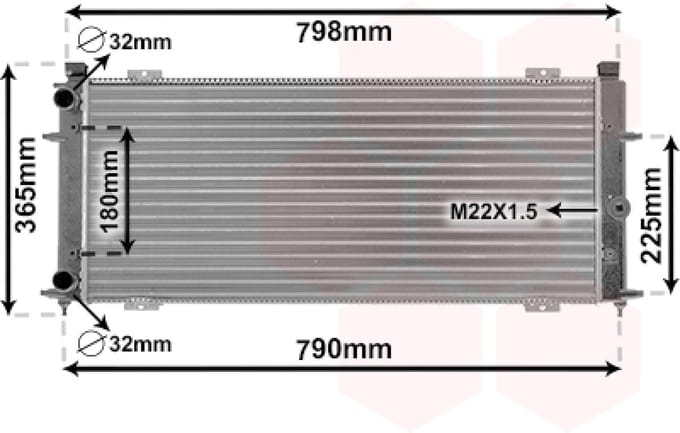 Van Wezel - RADIATOR VOOR VW TRANSPORTER CARAVELLE 1996-2003 701121253