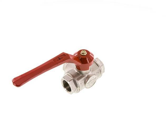 G1'' 3-Weg T-boring Kogelkraan Messing PTFE/NBR 45 bar - BL3BM - BL3BMT-100