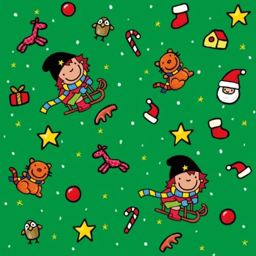 Cadeaupapier Heksje Mimi Viert Kerstmis