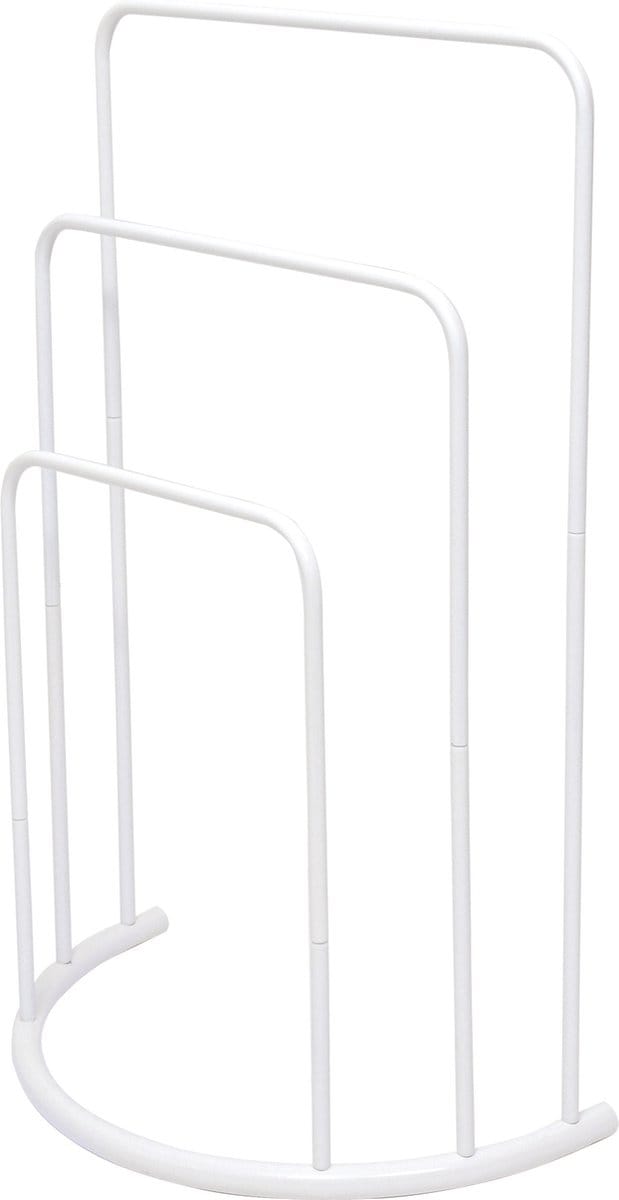 MSV Handdoeken rek badkamer - wit - chroom metaal - 50 x 75 x 26 cm