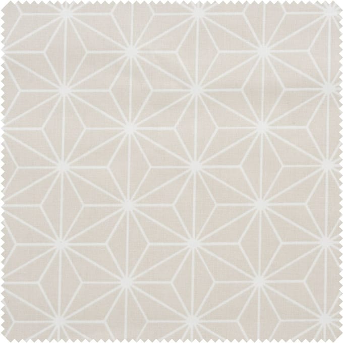 Katoenen stof "Geometrische ster" Polyester gecoat - Beige