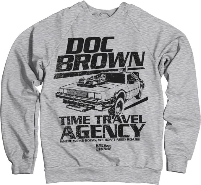 Back to the Future Doc Brown Time Travel Agency-sweatshirt, heathergrijs