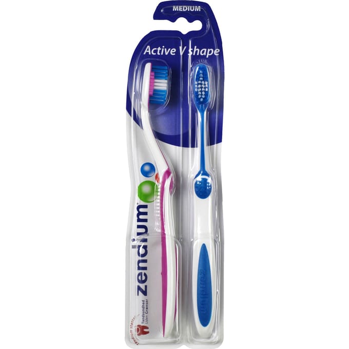 Zendium V-Shape Medium 2-pak Tandenborstel 2 s