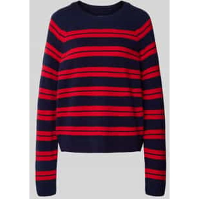 Loose fit gebreide trui van zuivere wol model 'LILIRIAA FINE STRIPES'