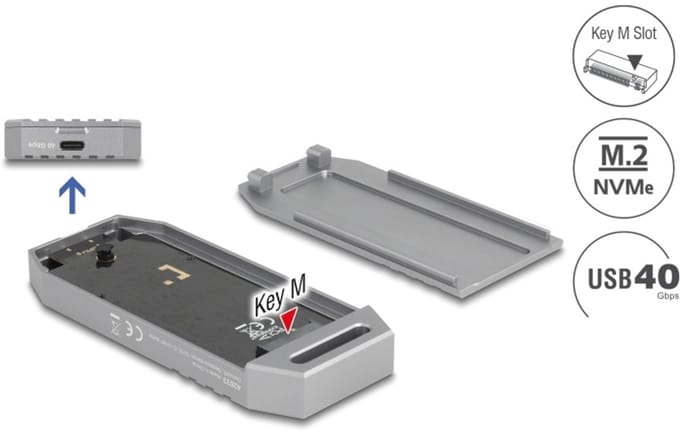 Delock M.2 NVMe SSD Enclosure USB 40 Gbps - tool free