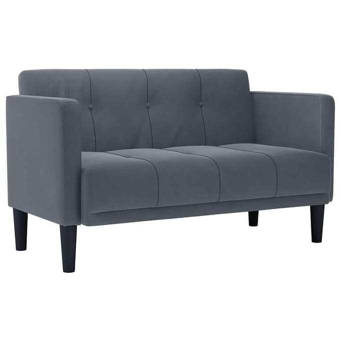 vidaXL - Loveseat - bank - donkergrijs - 111 - cm - fluweel