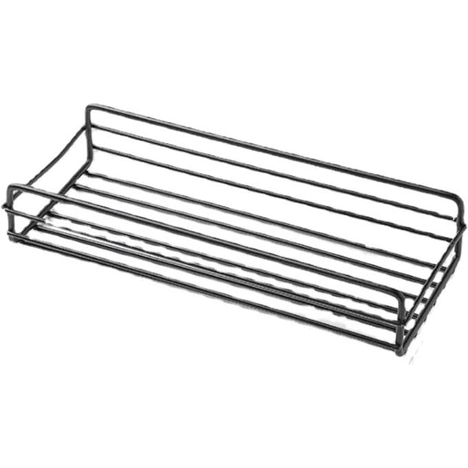 Étagère de panier de douche en fer d'angle Anti-balançoire avec 2 crochets, sans perçage, solide et sans trace rectangle noir