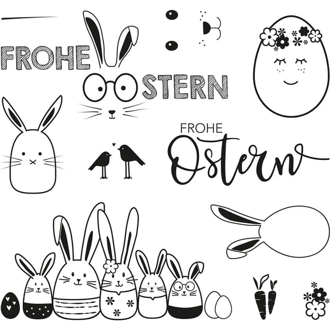 Clear Stamps "Vrolijk Pasen"