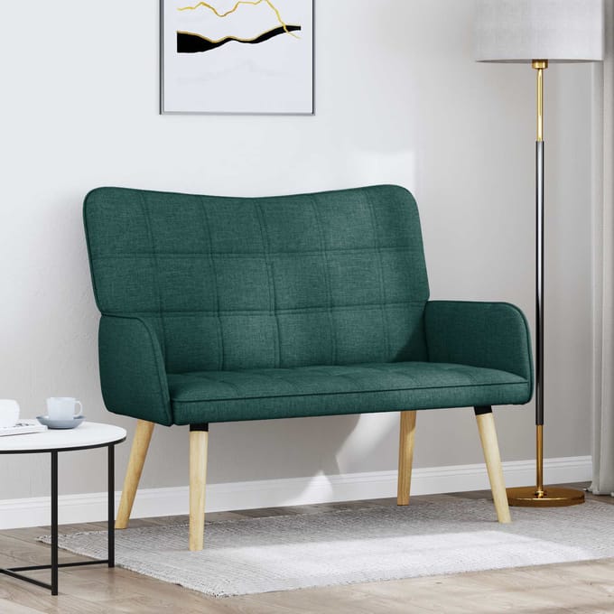 vidaXL - 2-Zits - Sofa - Donkergroen - 115 - x - 61 - x - 87 - cm - Stof