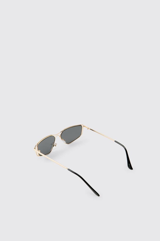 Vintage Draadmontuur Geometrische Zonnebril | Gold