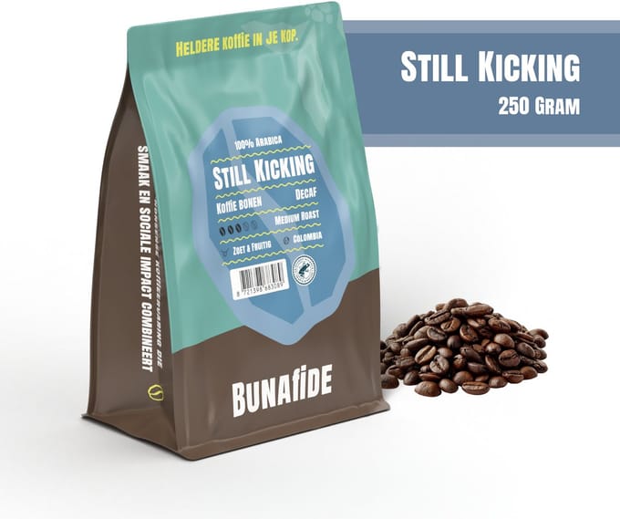 Bunafide - Still Kicking - Medium Roast - 100% Arabica - Decaf - Koffiebonen - 250 gram