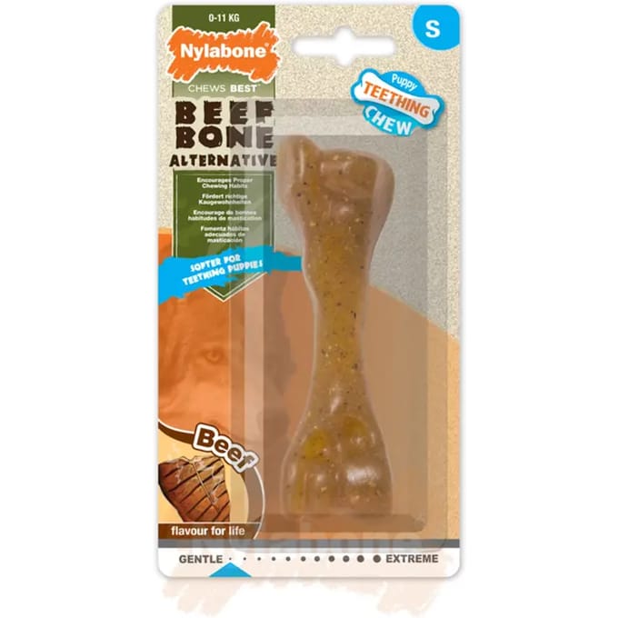 Hondenspeelgoed Nylabone Puppy - Beef Bone S