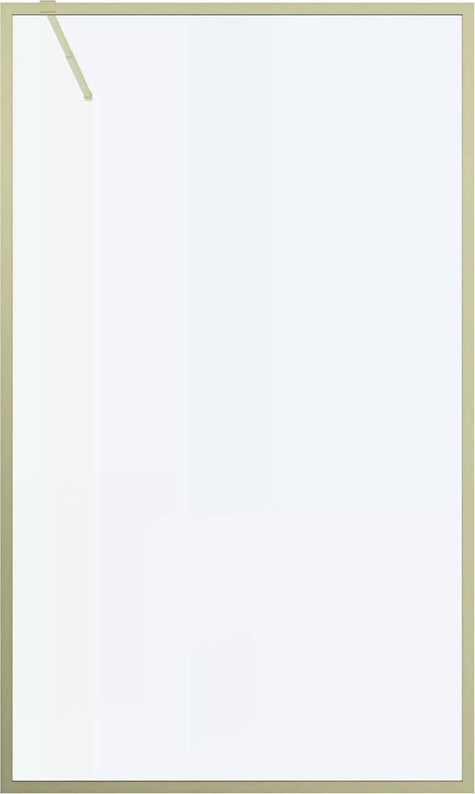 Vente-unique Douchewand voor inloopdouche – 120 x 200 cm – Goudkleurig – Gehard glas – AMBERI