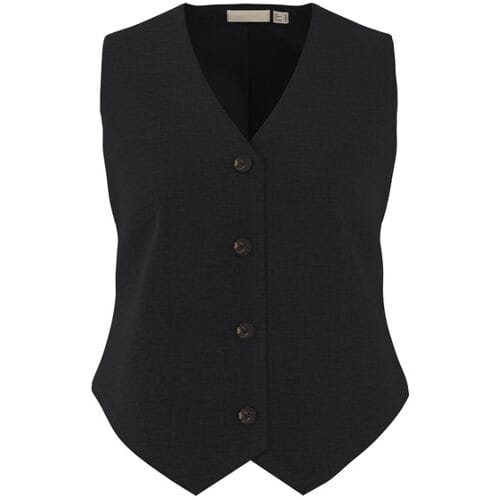 ESMARA Dames gilet met linnen (Zwart, 34)