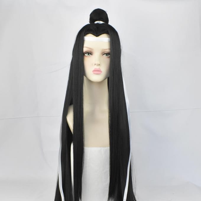 Magic cos pruik, schoonheidspiek oud kostuum cosplay zwart lang recht haar One size zwart
