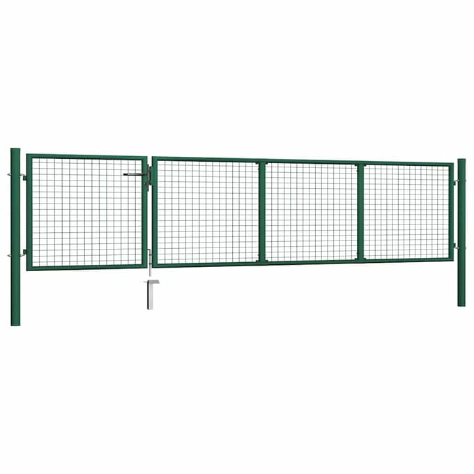 vidaXL Tuinpoort staal 350x75 cm groen