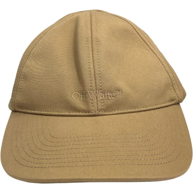 Gebroken witte monotone baseballpet met logo beige