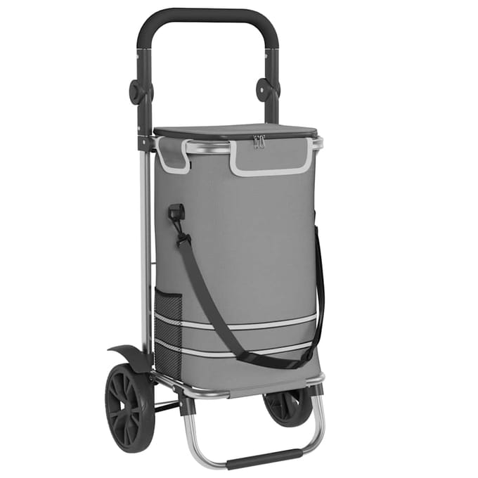 vidaXL - Winkelwagen - Grijs - 36,5 - x - 46,5 - x - 100,5 - cm - Oxford - stof