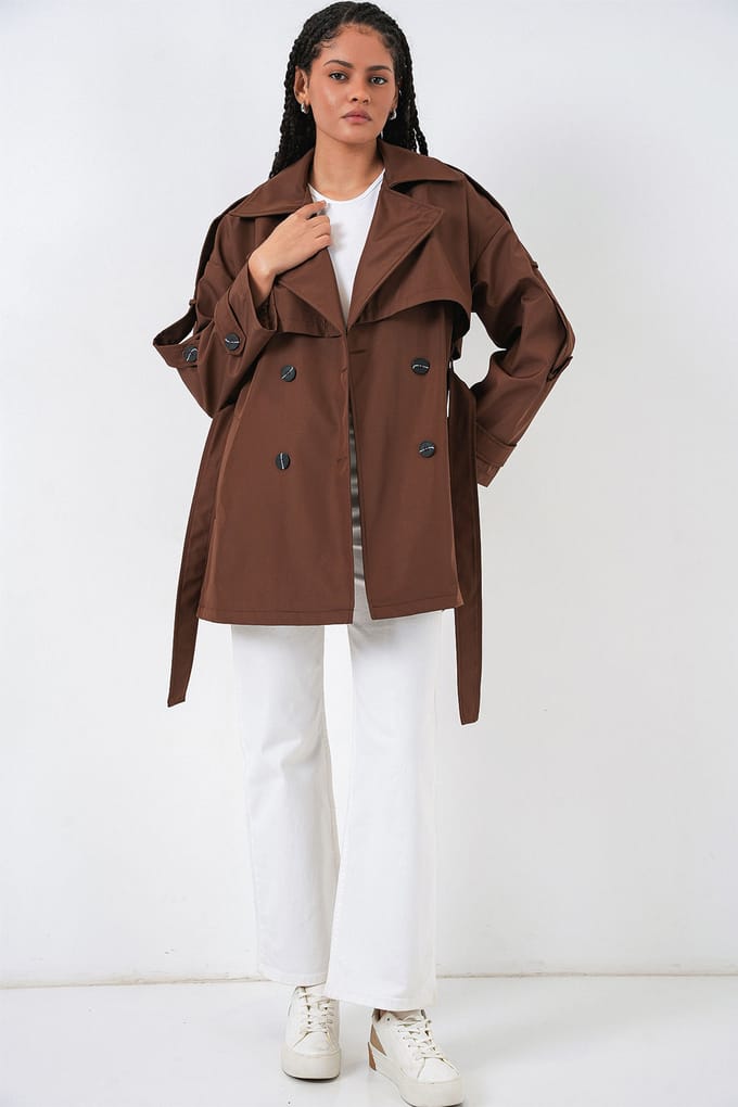 Dubbelzijdige Gevoerde Trenchcoat