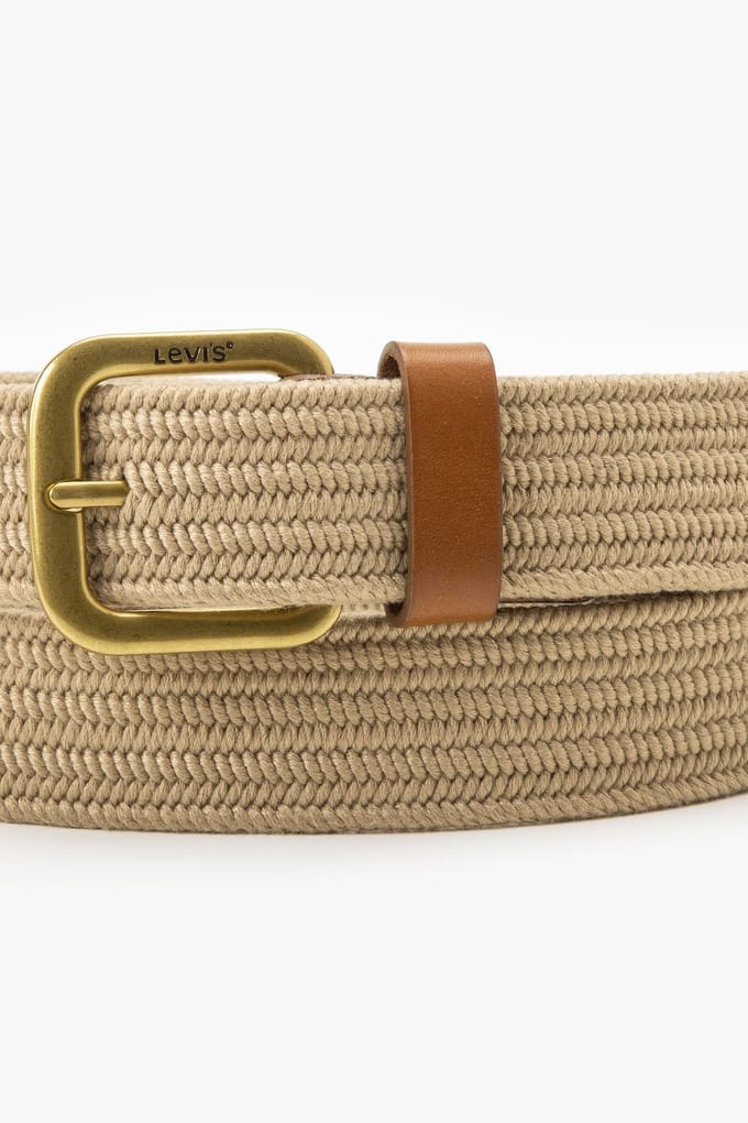 Levi's Stretch Woven Belt Khaki Taglia: 100 | Cinture Outlet | Uomo | Marrone