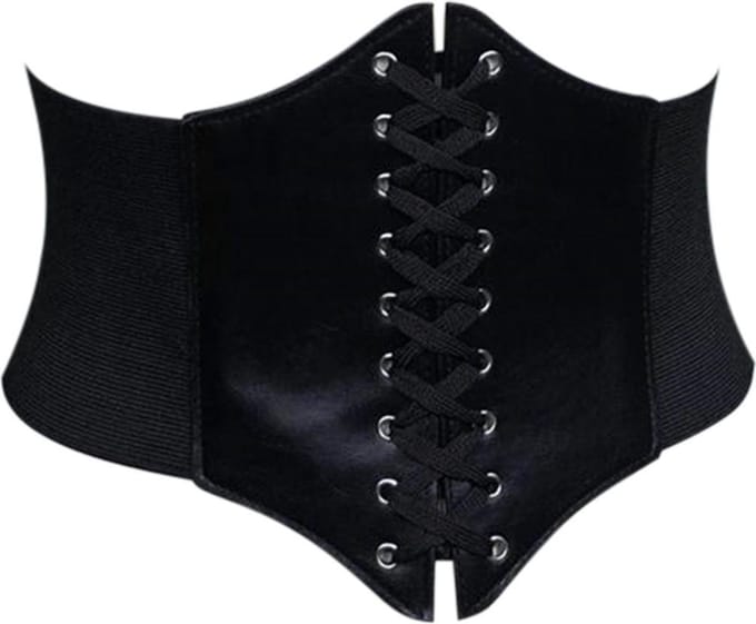 FIFO Effen Unisex Dames Korset, Elegante, Esthetisch, Zwart