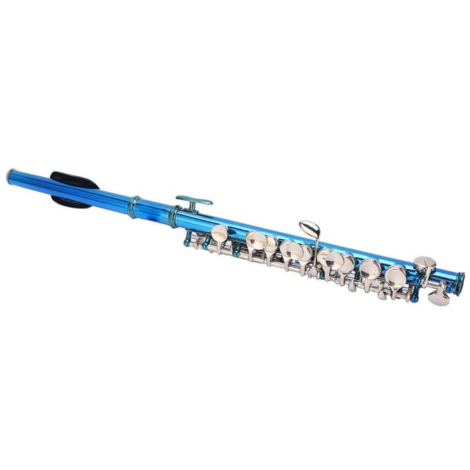 Piccolo Fluit Cupronikkel Blauw +E Toets Frans 6 Gaten Piccolo's Toetsinstrument voor Beginner blue