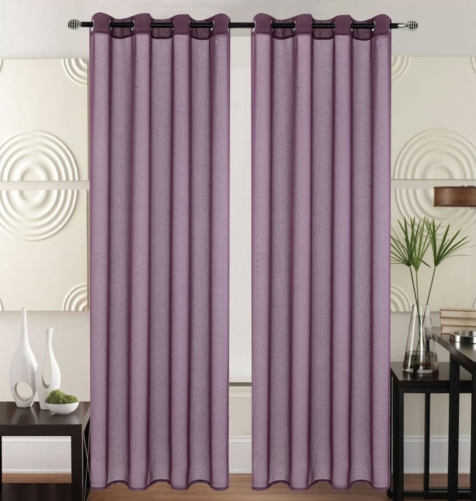 Kant en Klaar Vitrage Gordijn - Met Ringen - 140x240 cm - Paars