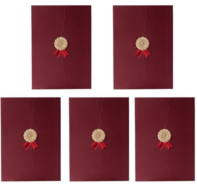 Elegante Certificaat- en Diploma-omslagen - 5 Stuks A4, Opvouwbaar en Drie Kleppen