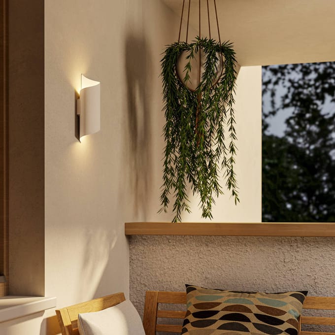 EGLO Montarello LED buiten wandlamp, wit, hoogte 27 cm, metaal