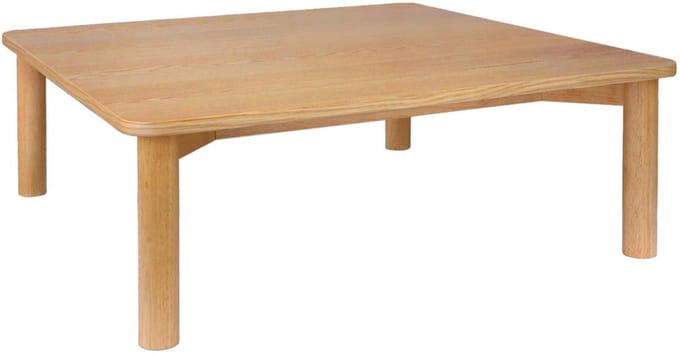 sweeek - Salontafel van rubberhout met eikenfineer, vierkant - l 100 x b 100 x h 35 cm - solène