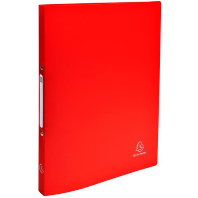 Exacompta Ondoorzichitige Ringband in PP met 2 ringen van 15 mm - A4 - Rood - 54195E