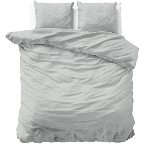 Sleeptime Flanel Jason - Dekbedovertrek - Eenpersoons - 140x200/220 + 1 kussensloop 60x70 - Grijs