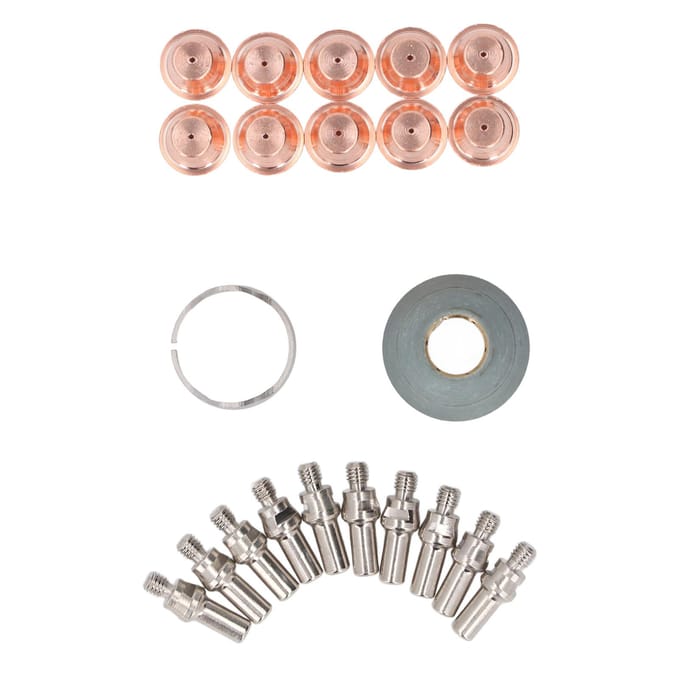 22-delige Set Plasmasnijder Elektrode Tip Kit Messing Elektrodetips Beschermkap en Afstandshouder Gids voor PT60