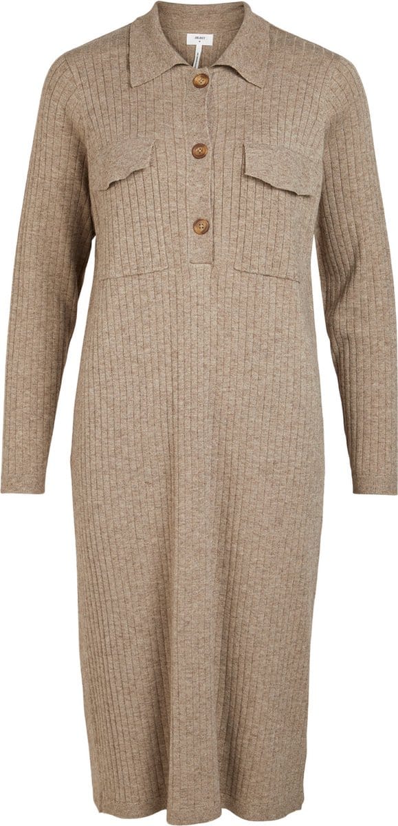 OBJECT OBJNOELLE POLO KNIT DRESS NOOS Dames Trui - Maat M