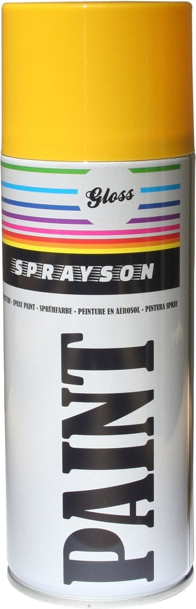Sprayson Hoogglans gele spuitlak - 400 ml - 12 stuks - veelzijdig gebruik