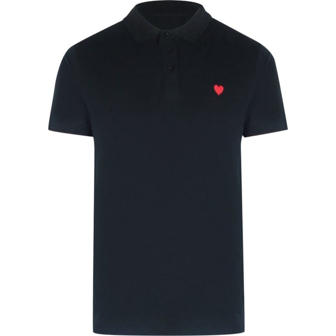 Love Moschino Polo Shirt Met Klein Hartje, Zwart